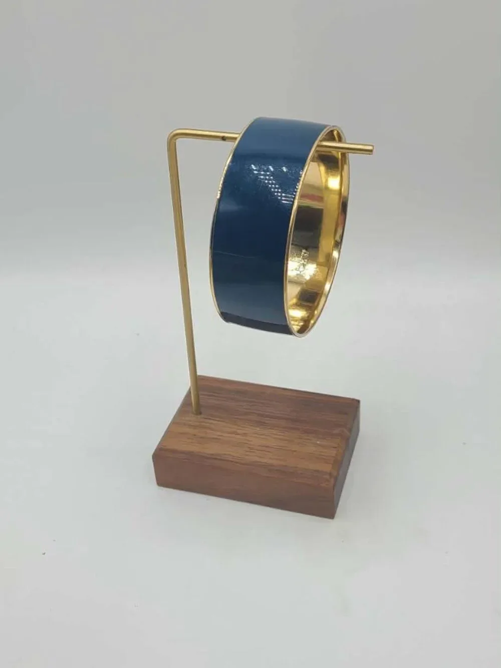 J Crew Blue Enamel Gold Tone Bangle Bracelet
